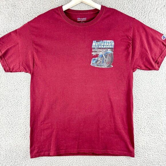 Champion Myrtle Beach Bike‎ Week Shirt Mens Large Red Tee 2022 Motorcycle Biker - Picture 1 of 11